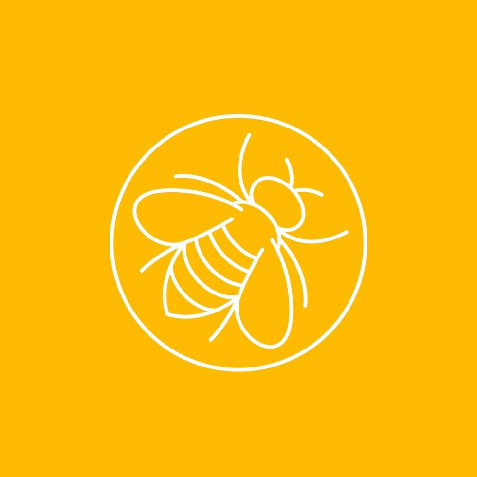 abeja, icono, lineal, vector, design.eps vector