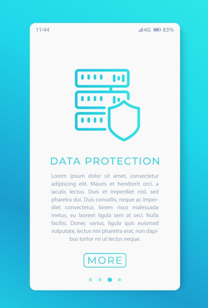 protección de datos en la aplicación móvil, vector.eps vector