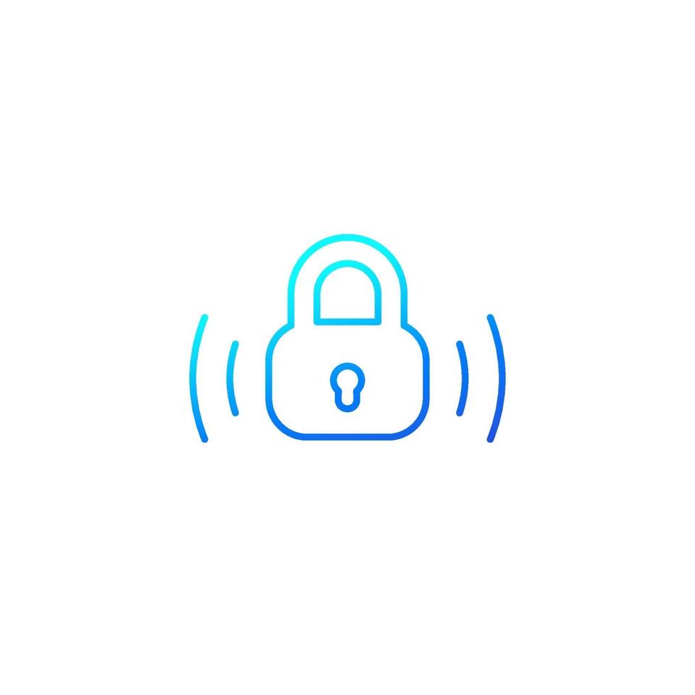 wireless lock line icon on white.eps vector