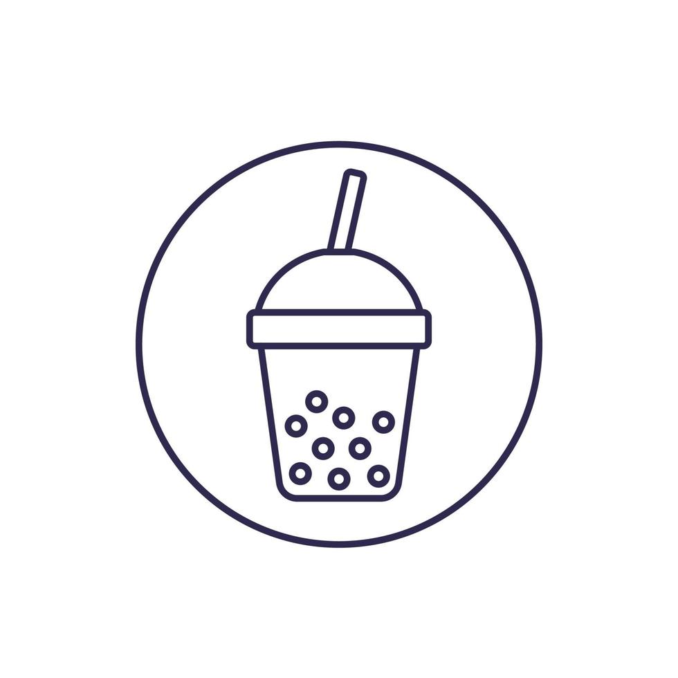 tapioca drink line icon on white.eps vector