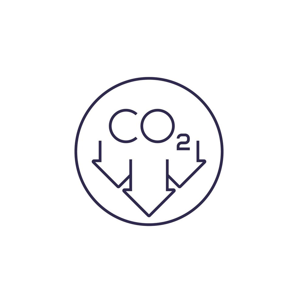 reduce carbon emissions, vector line icon.eps
