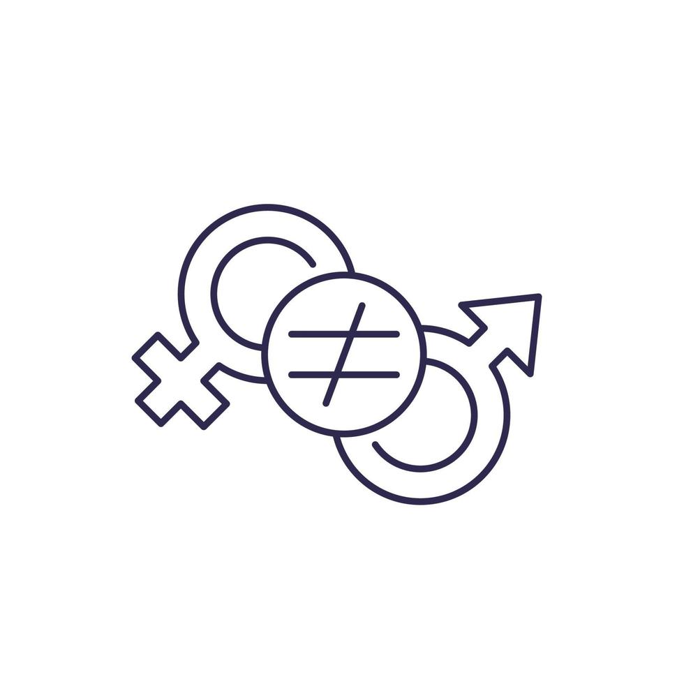 gender inequality, vector line icon.eps