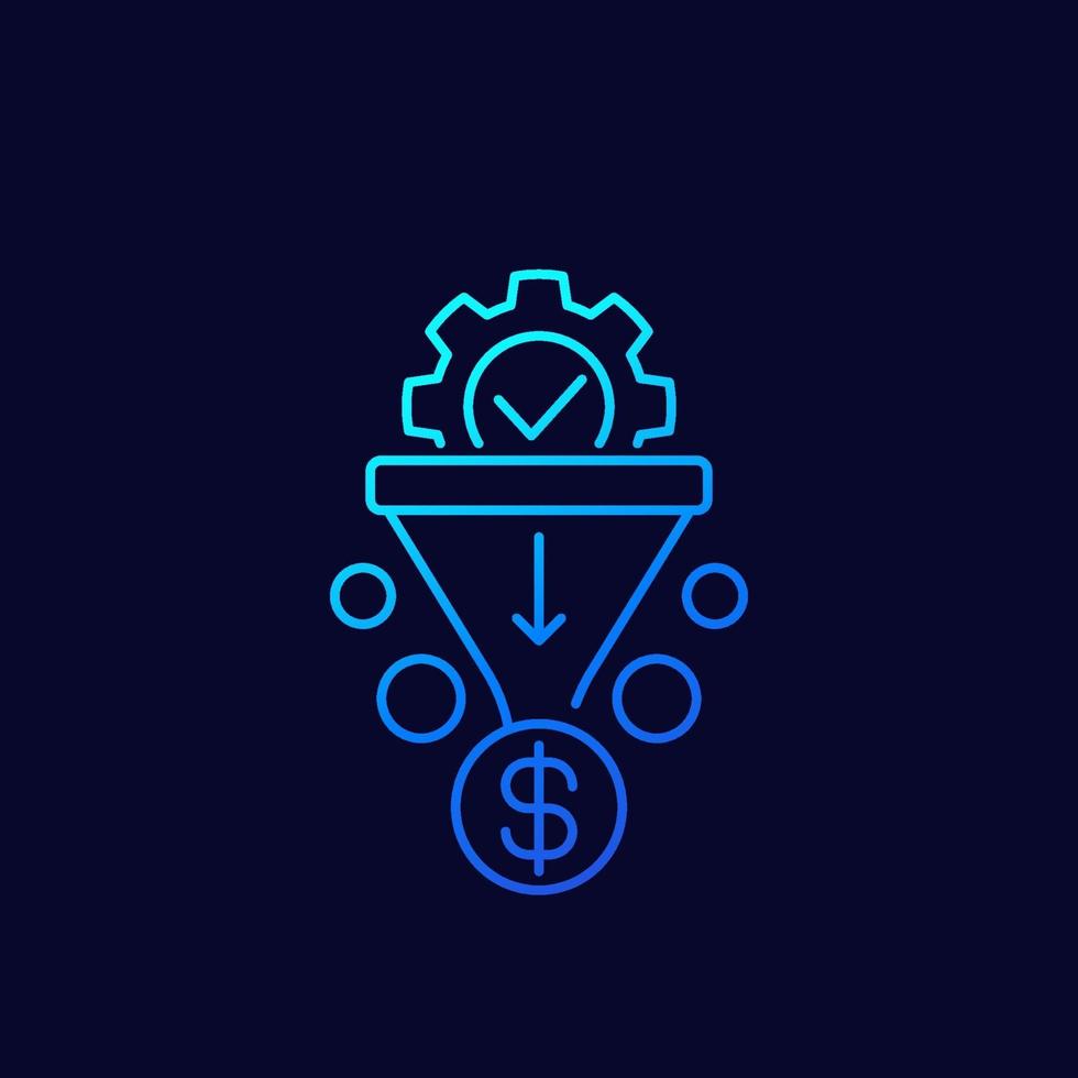 sales funnel vector icon, linear.eps