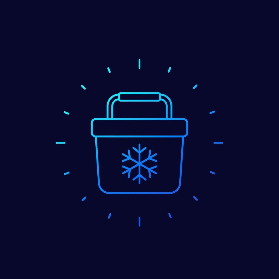 Portable fridge vector line icon.eps