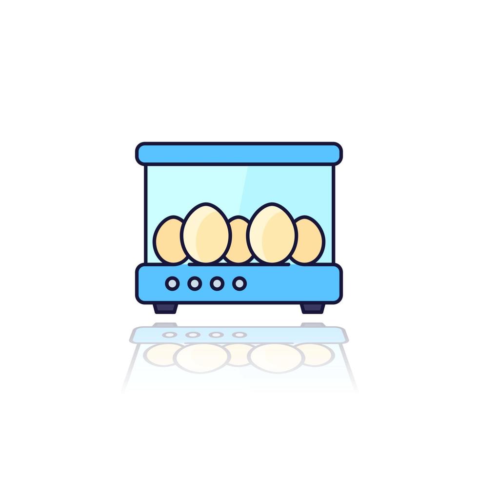 incubator with the eggs, vector outlined icon.eps
