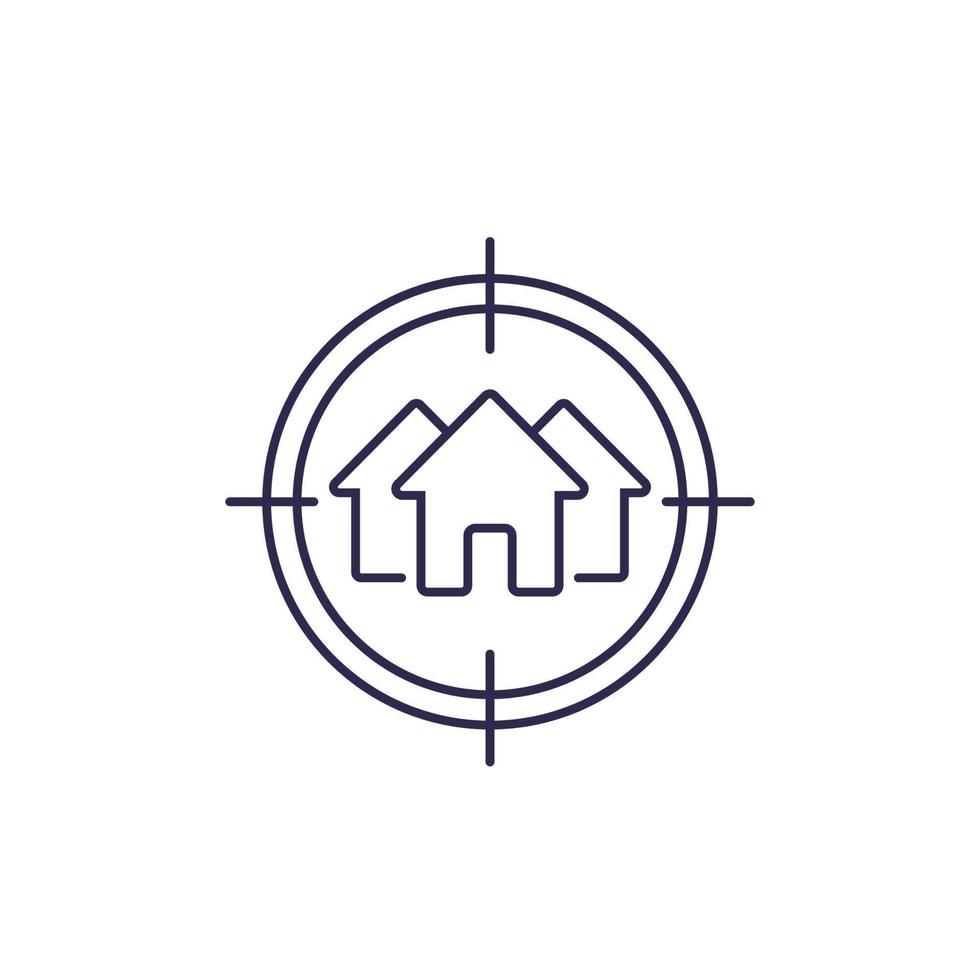 house search, real estate vector line icon.eps