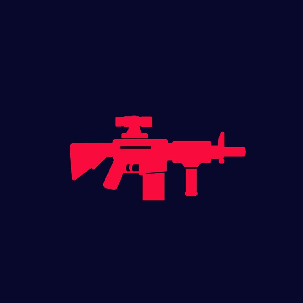 assault rifle with optical sight, gun vector icon.eps