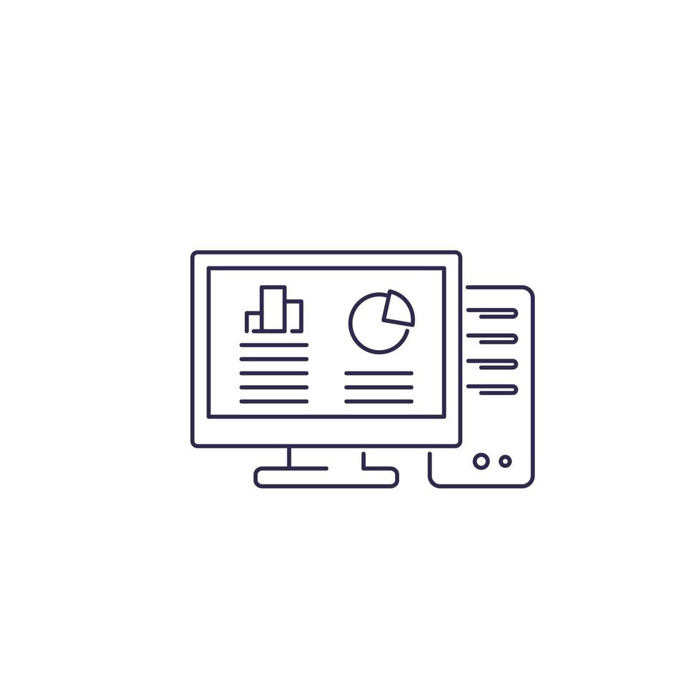 workstation computer line icon on white.eps vector