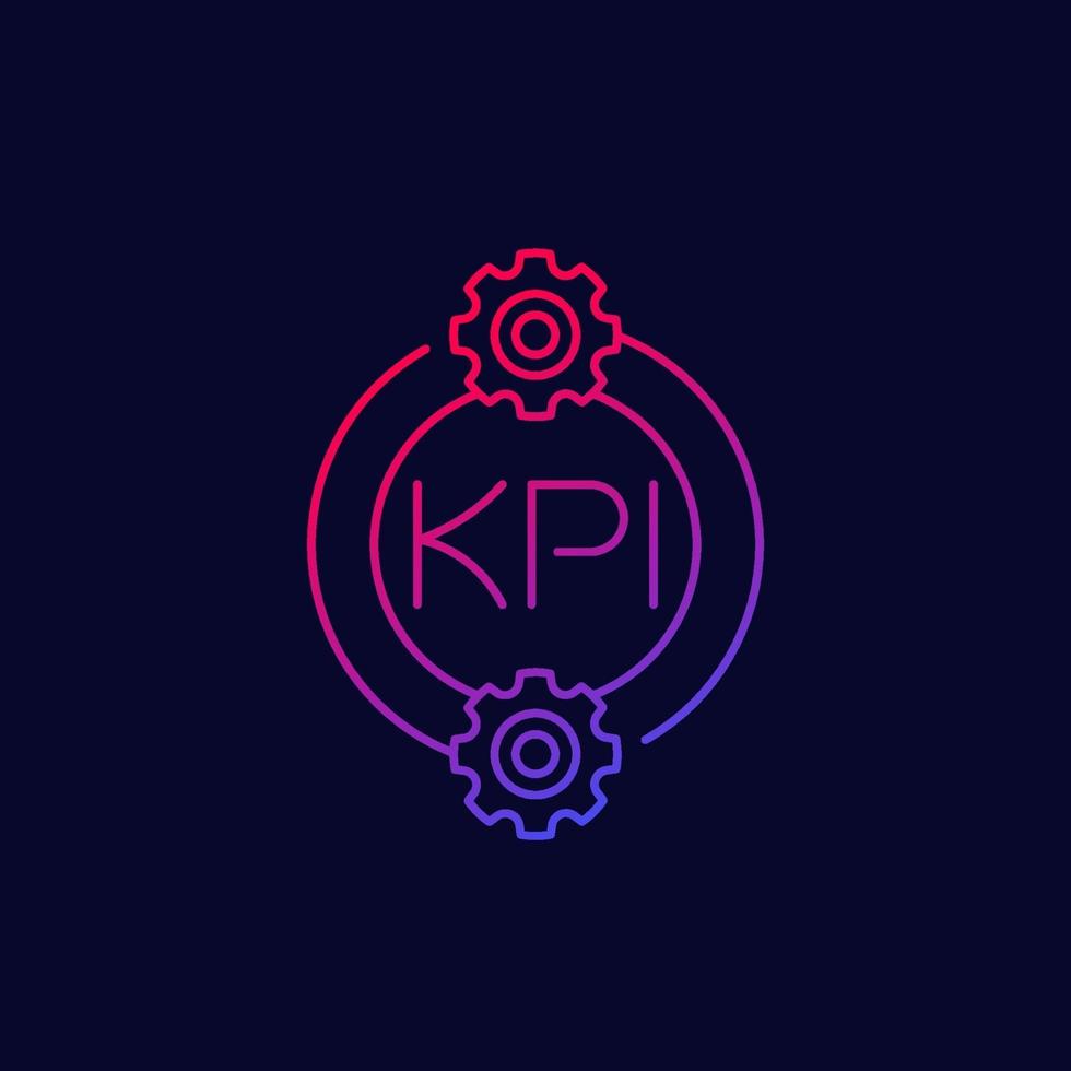 icono de kpi, diseño de vectores lineales.eps