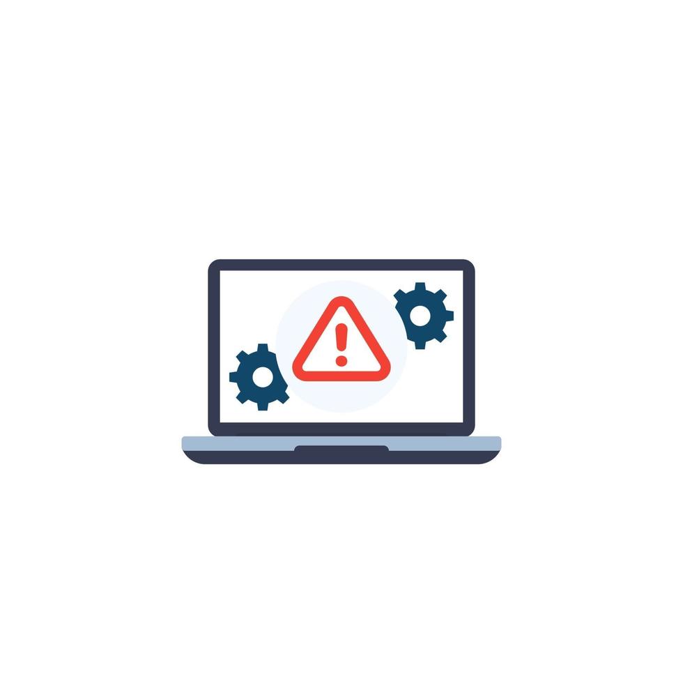 Error alert icon with laptop.eps vector