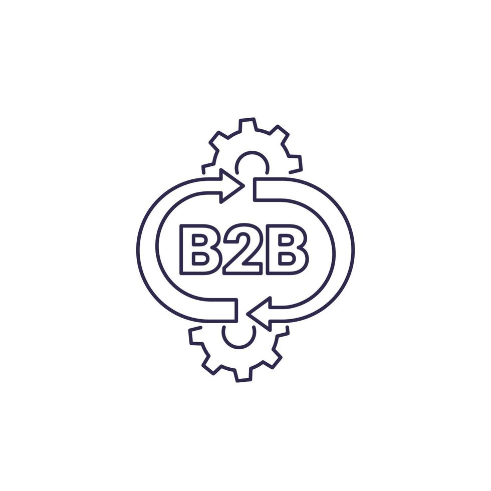 b2b service vector line icon on white.eps