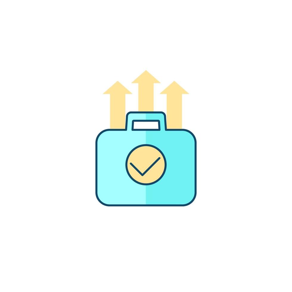 portfolio growth, finance vector icon with outline.eps