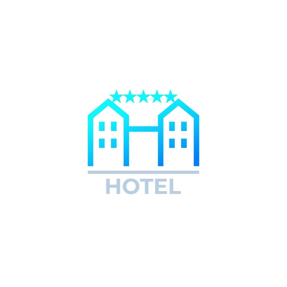 icono de hotel en blanco, vector.eps vector