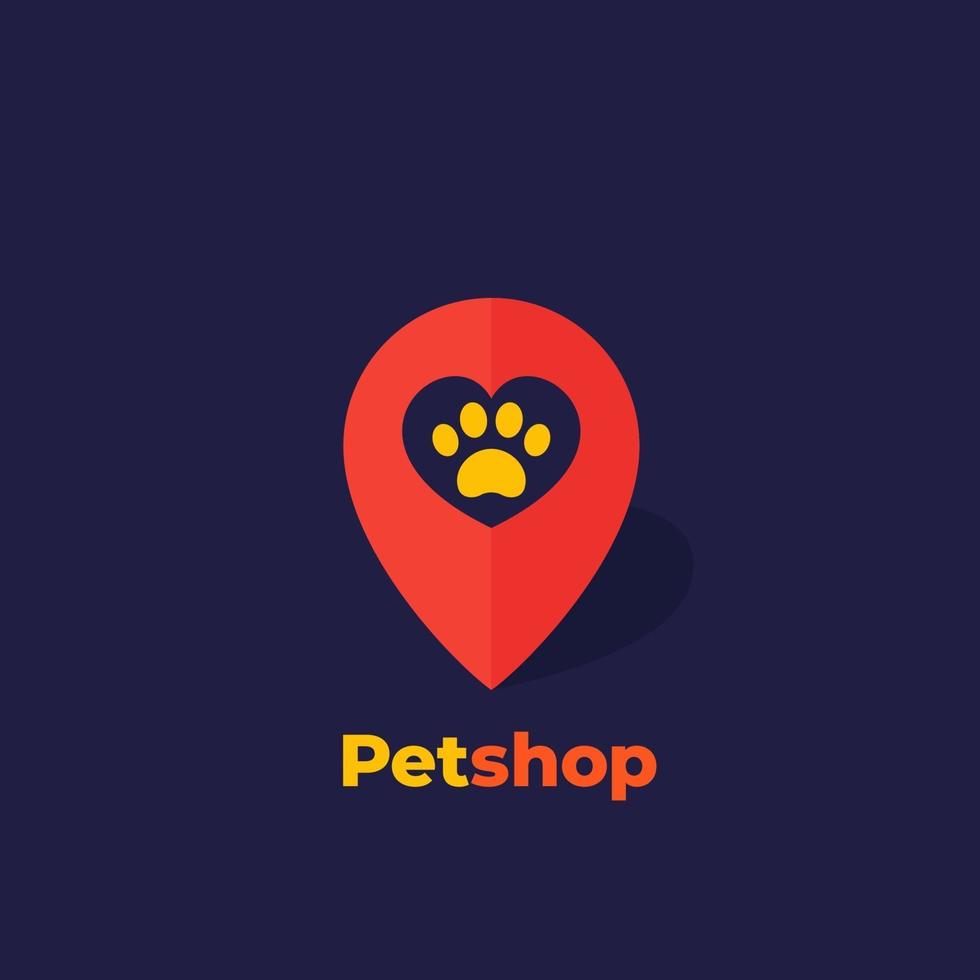 paw and heart in mark, pet shop logo, vector.eps vector