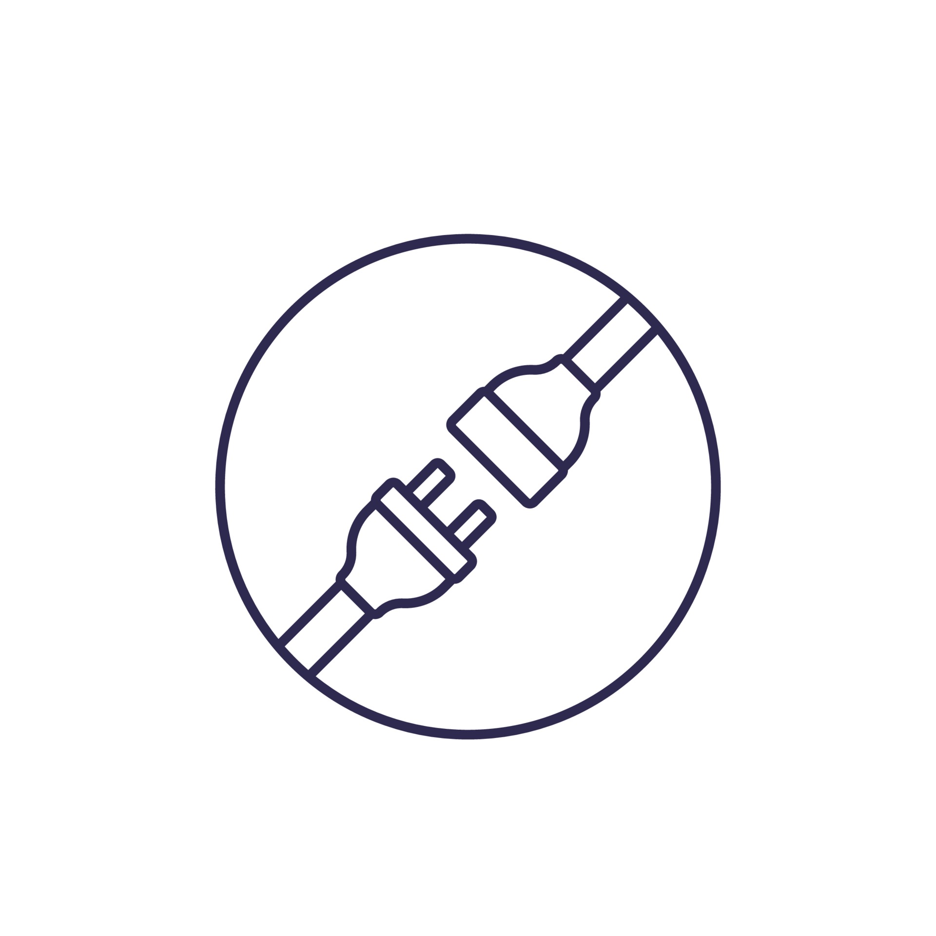 electric plug with power connector, vector line icon.eps 2096572 Vector
