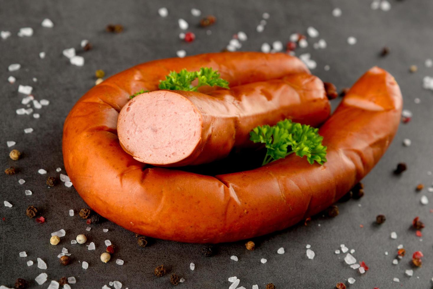 Fresh polish sausages photo