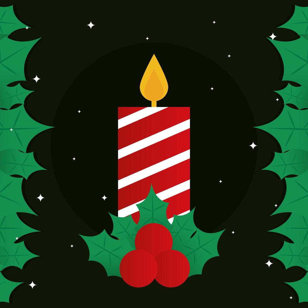 merry christmas candle vector design