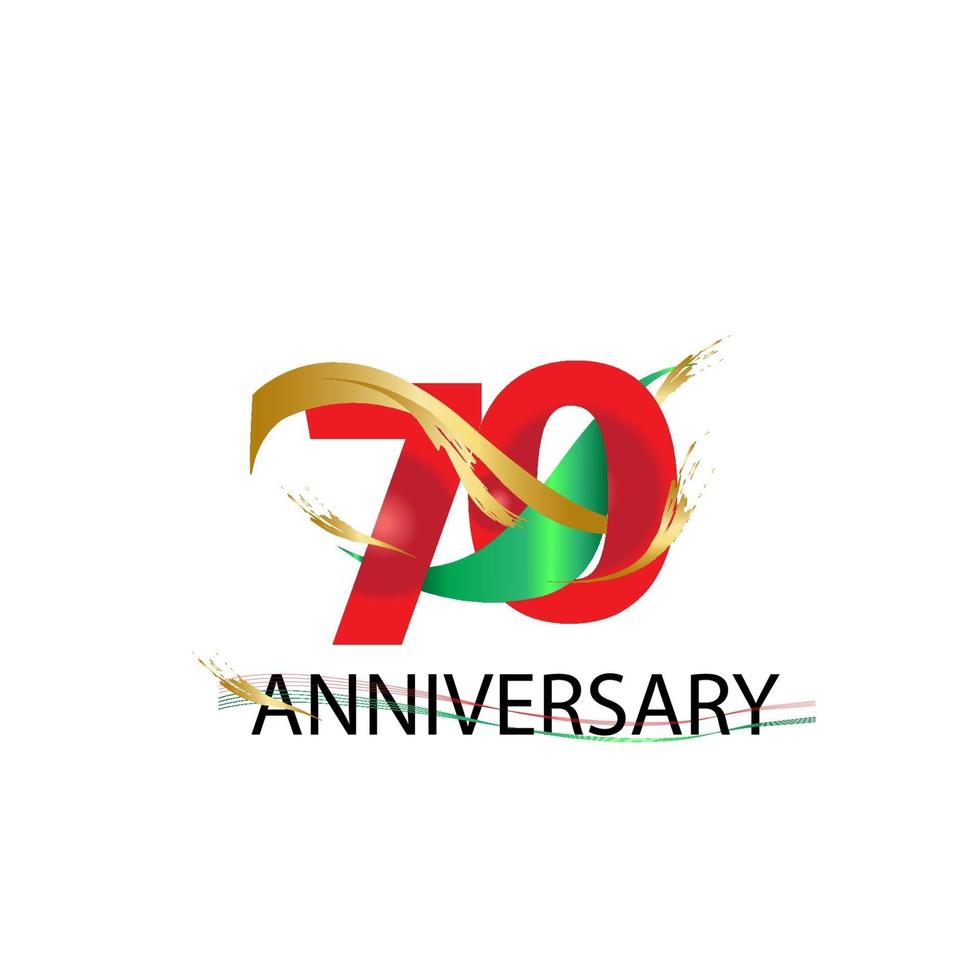 70 Year Anniversary Vector Template Design Illustration