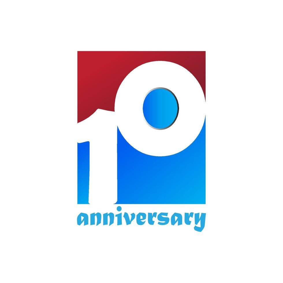 10 Year Anniversary Vector Template Design Illustration