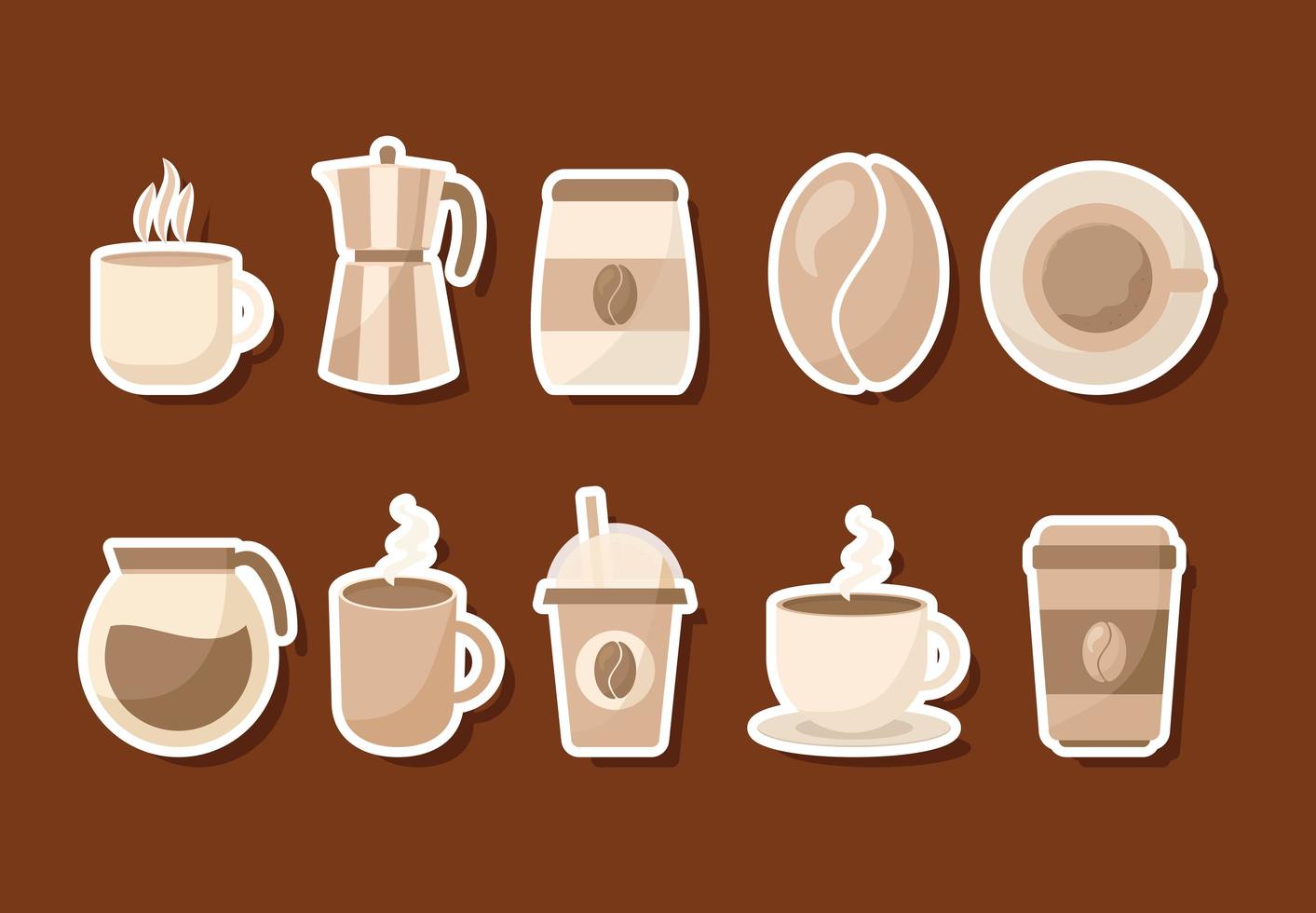 coffee icon set vector