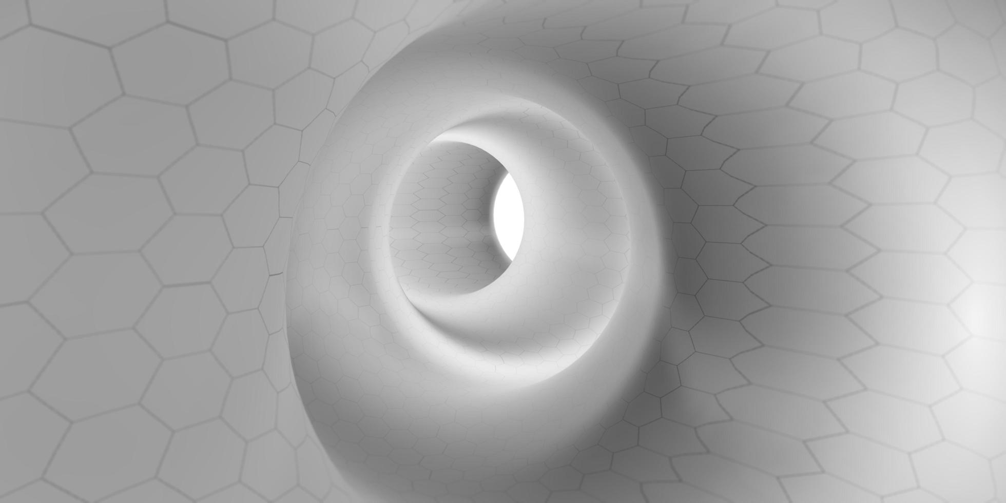 3D illustration of a deep circle spiral pattern in a pipe photo