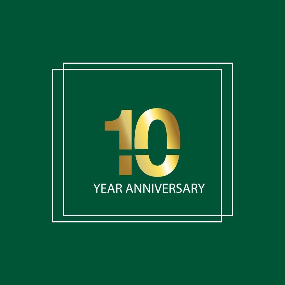10 years anniversary celebration logo. 10 th design template. Vector and illustration.