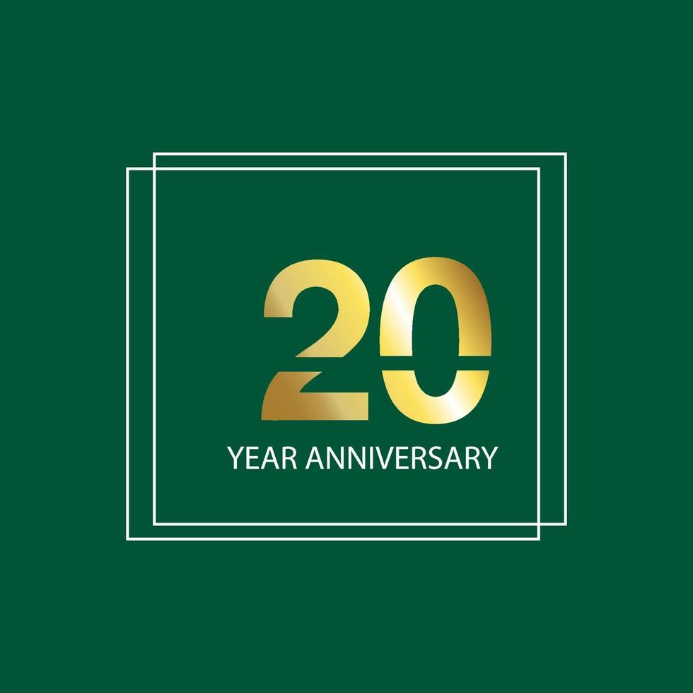 20 year anniversary celebration logo. 20th design template. Vector and illustration.