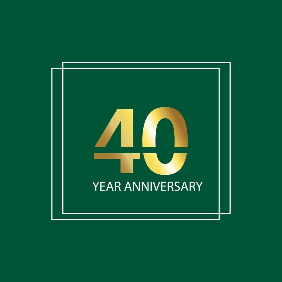 40 year anniversary celebration logo. 40th design template. Vector and illustration.