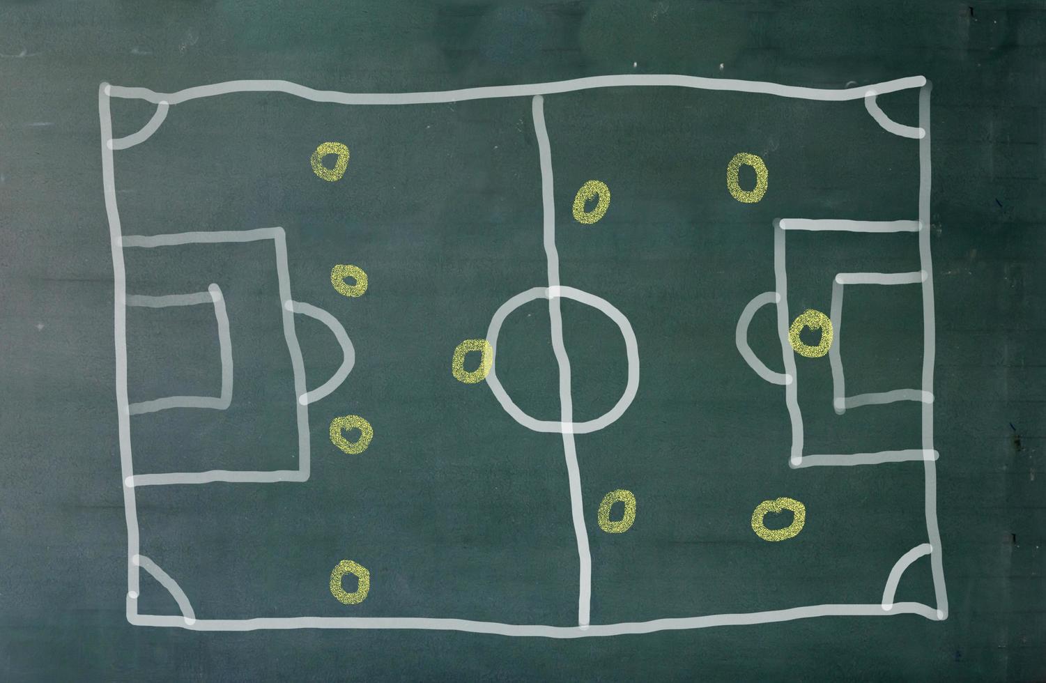 Soccer play positions on chalkboard photo