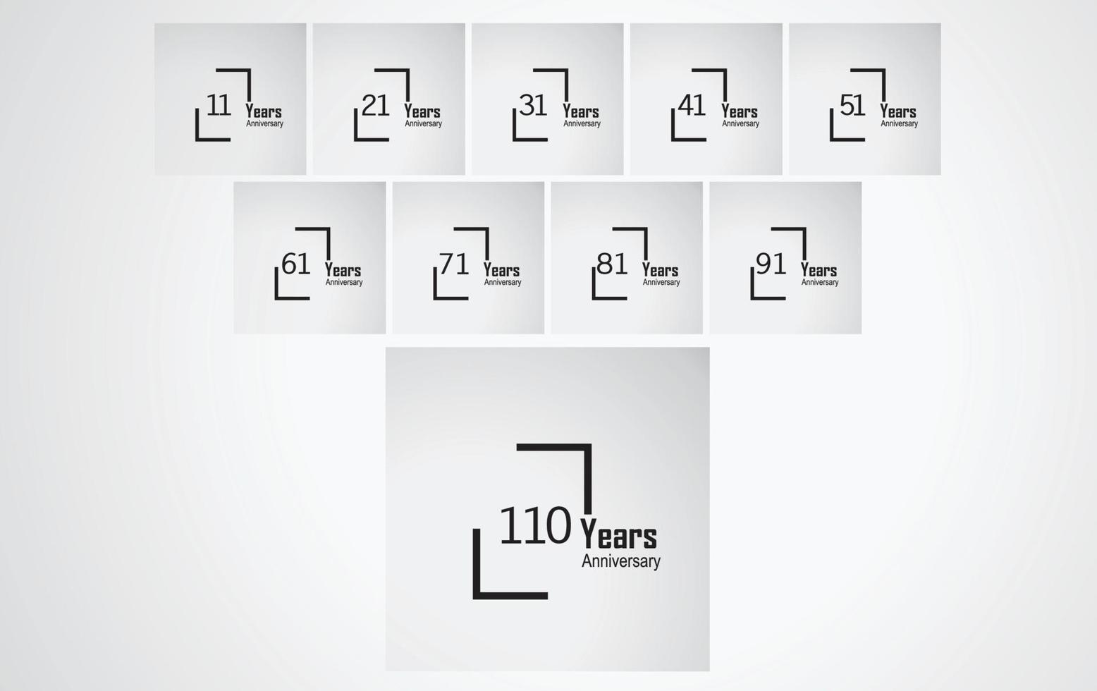 Year Anniversary Vector Template Design Illustration box