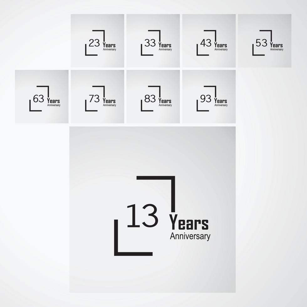 caja de ilustración de diseño de plantilla de vector de aniversario de año