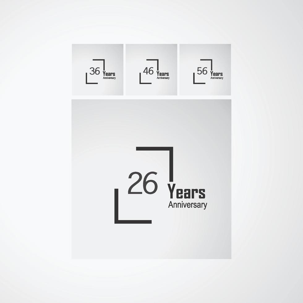 Year Anniversary Vector Template Design Illustration box