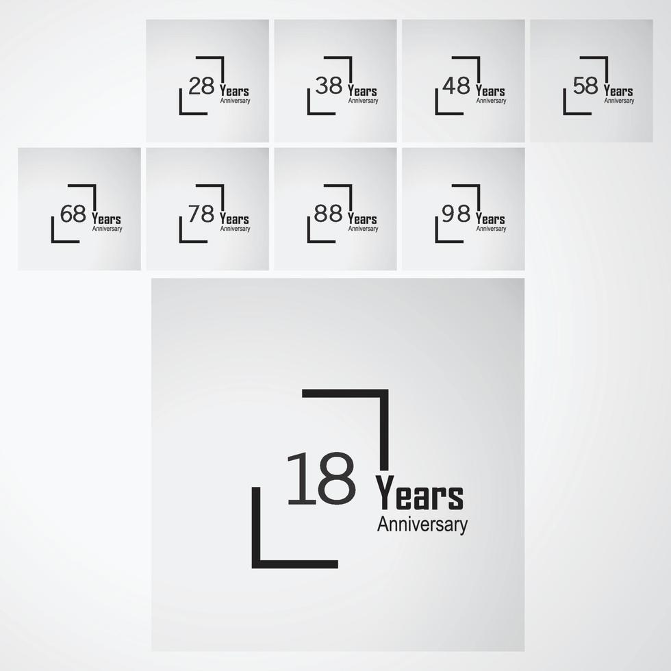 Year Anniversary Vector Template Design Illustration box