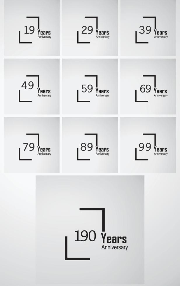 Year Anniversary Vector Template Design Illustration box