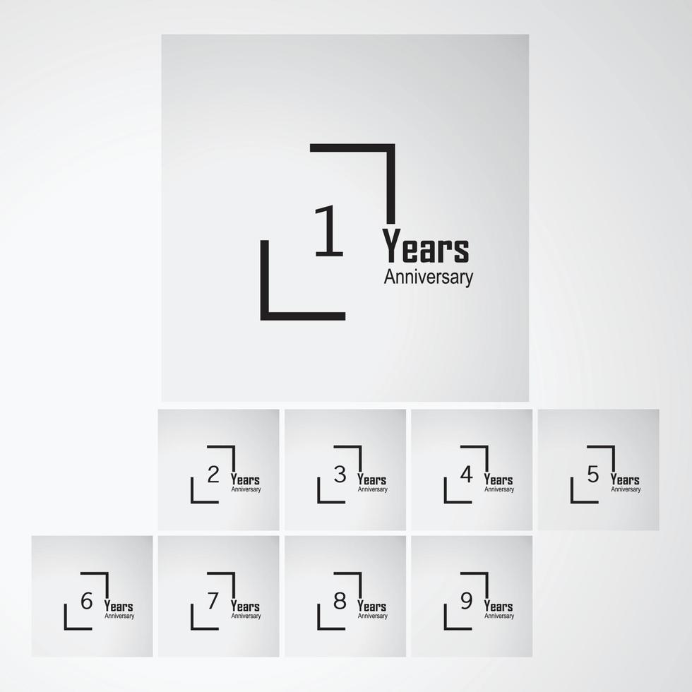 Year Anniversary Vector Template Design Illustration box