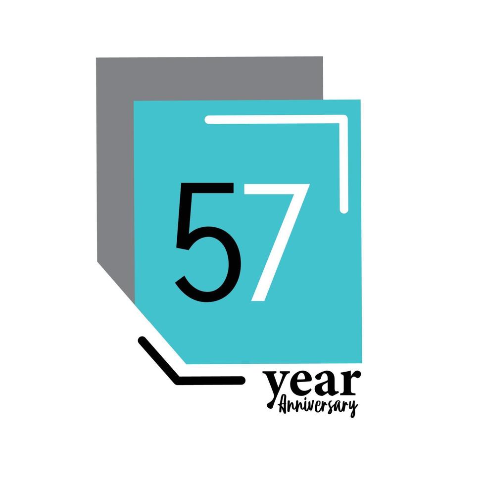Year Anniversary Vector Template Design Illustration Blue Box Elegant White Background