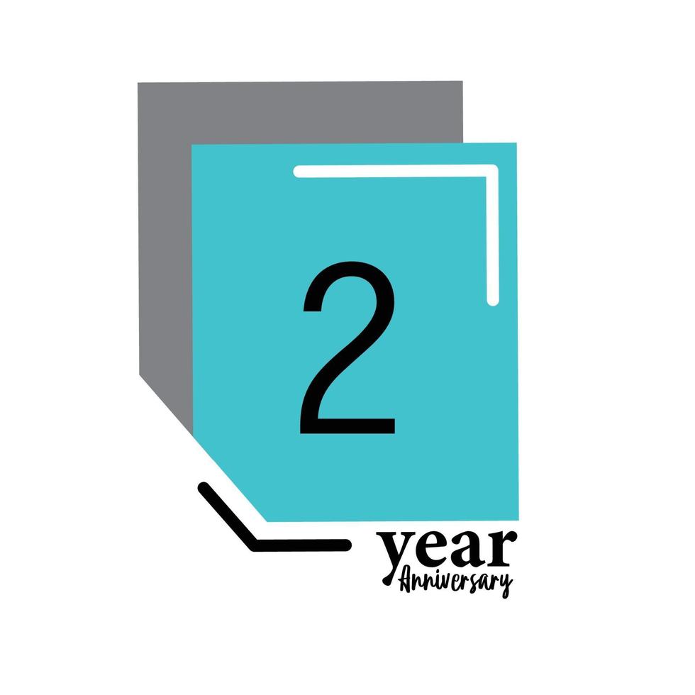 Year Anniversary Vector Template Design Illustration Blue Box Elegant White Background