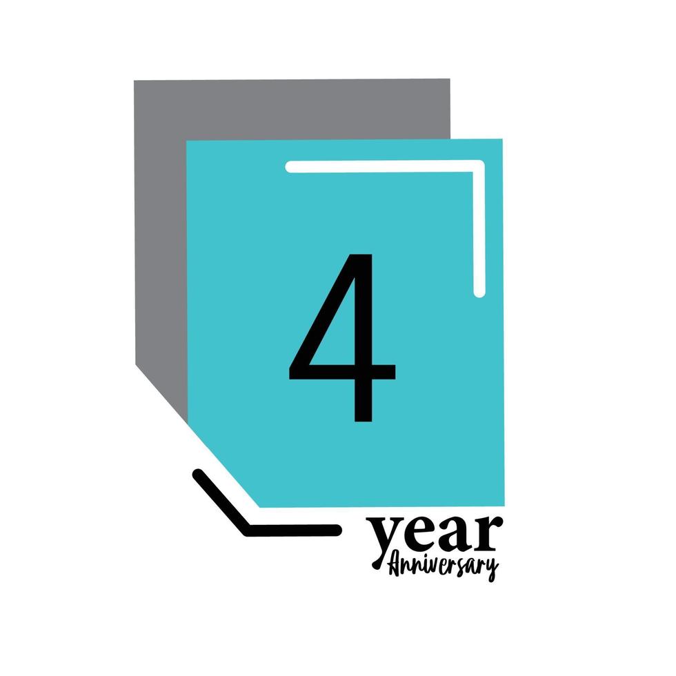 Year Anniversary Vector Template Design Illustration Blue Box Elegant White Background