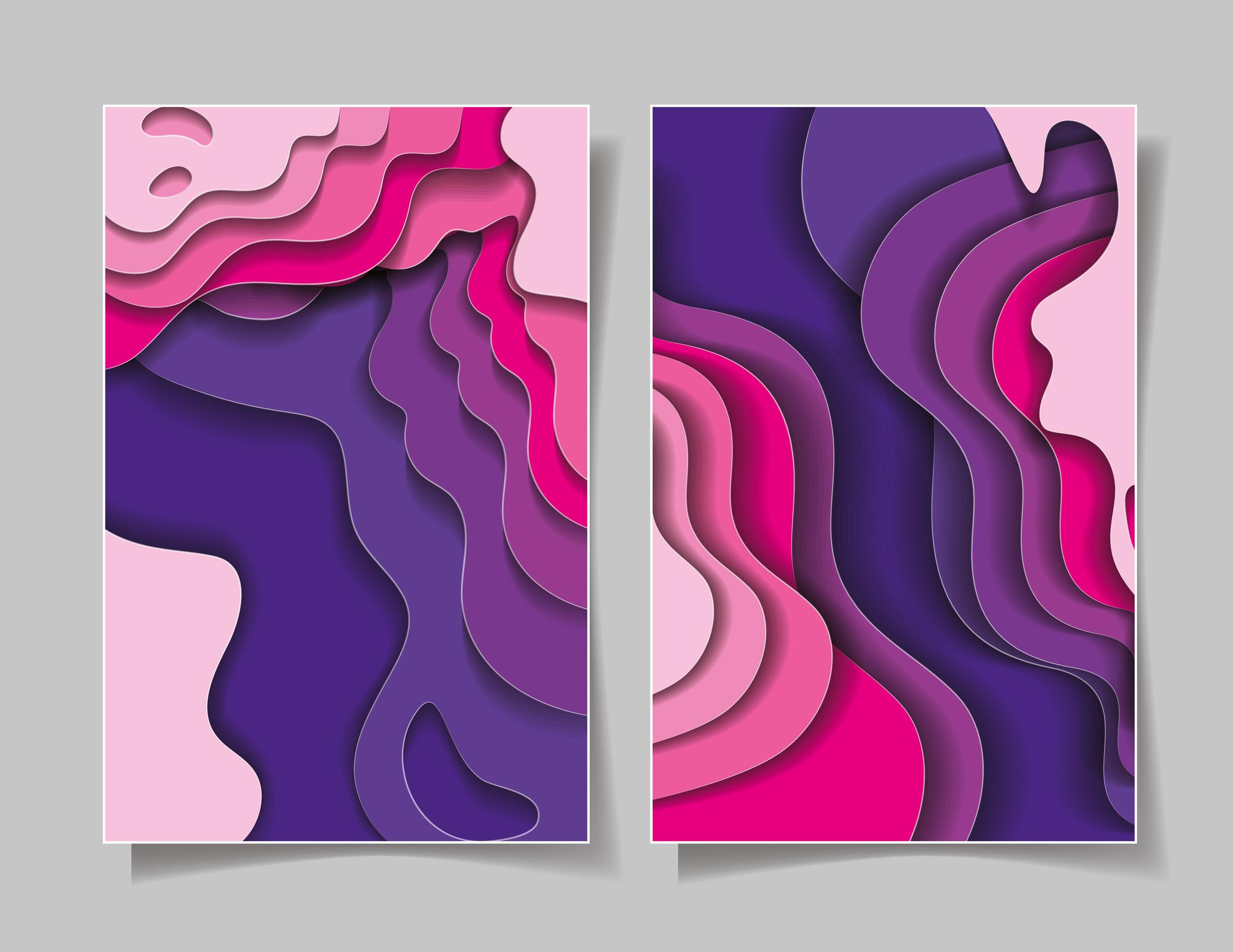 Purple waves background set 2098291 Vector Art at Vecteezy