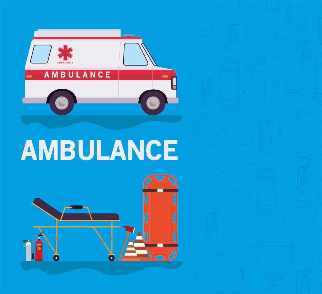 banner de emergencia de ambulancia vector