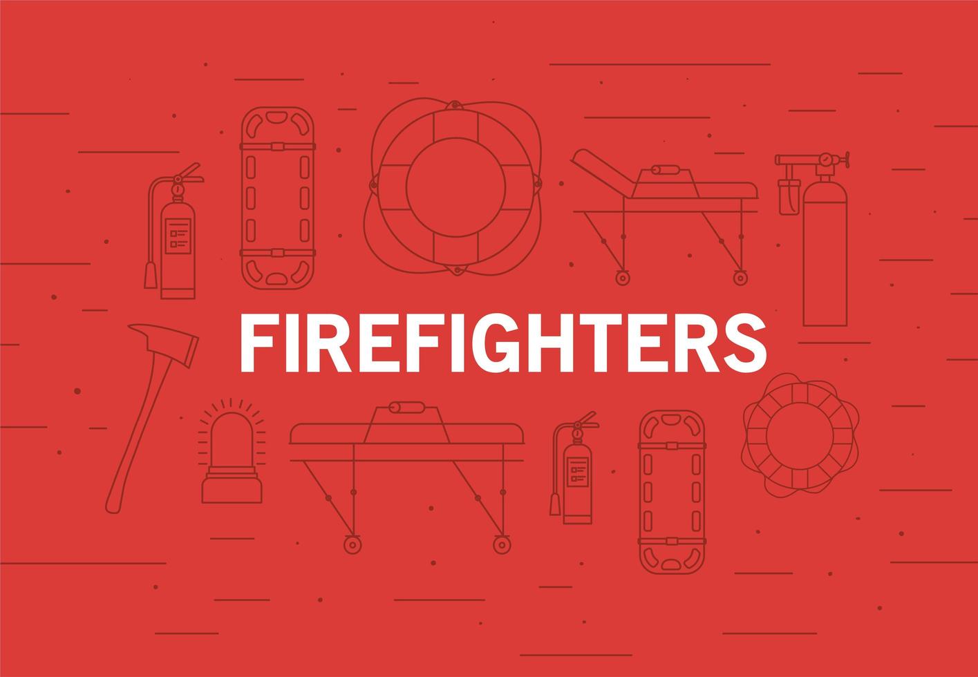 Firefighters medical emergency banner vector