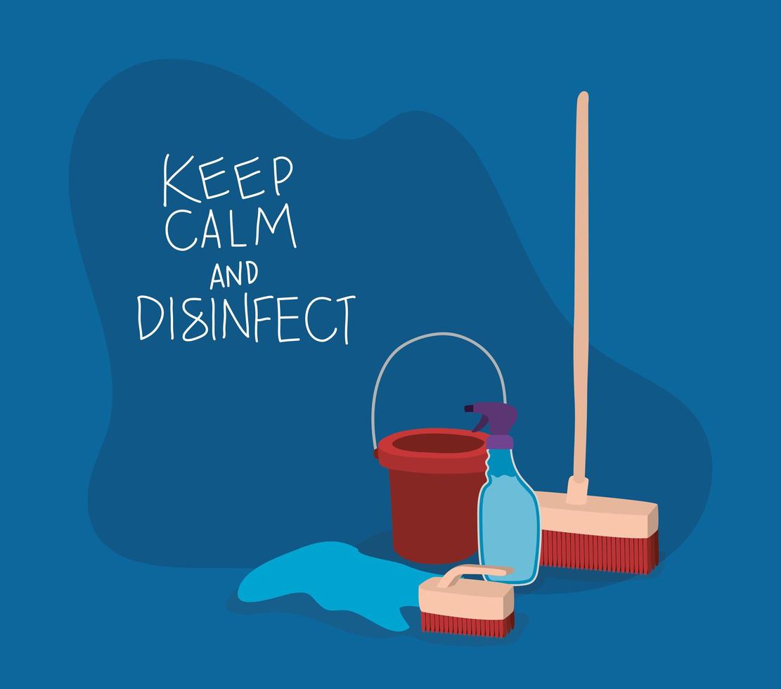 Disinfection banner with cleaning products vector