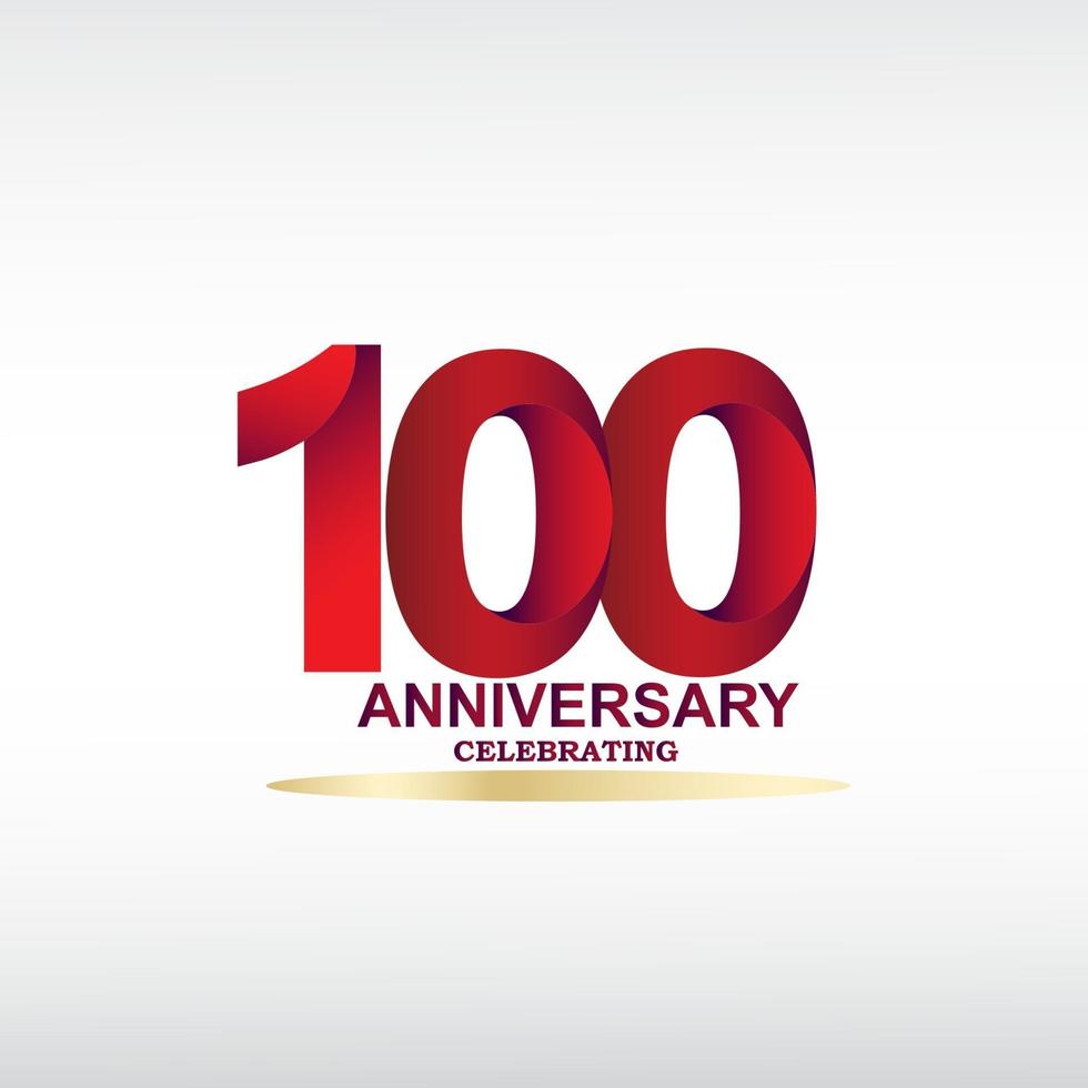 Celebración del aniversario de 100 años, diseño vectorial para celebraciones, tarjetas de invitación y tarjetas de felicitación. vector