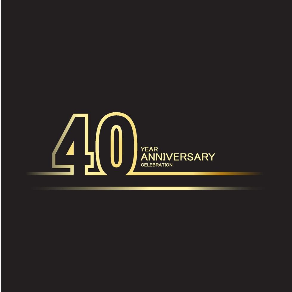 40 Year Anniversary Vector Template Design Illustration