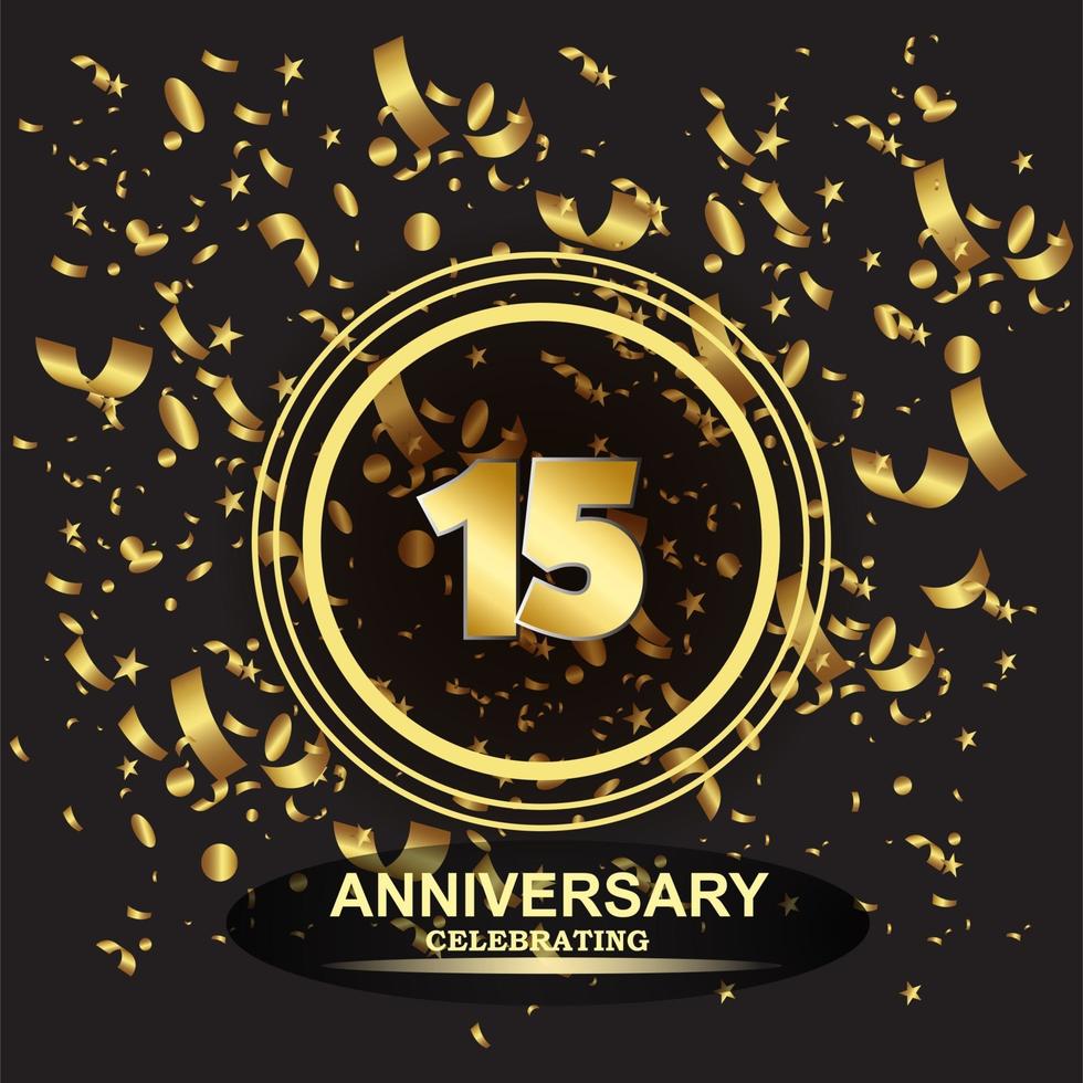 15 year anniversary logo template vector