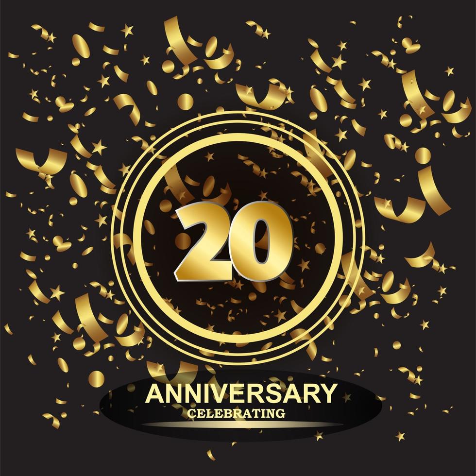 Vector de plantilla de logotipo de aniversario de 20 años