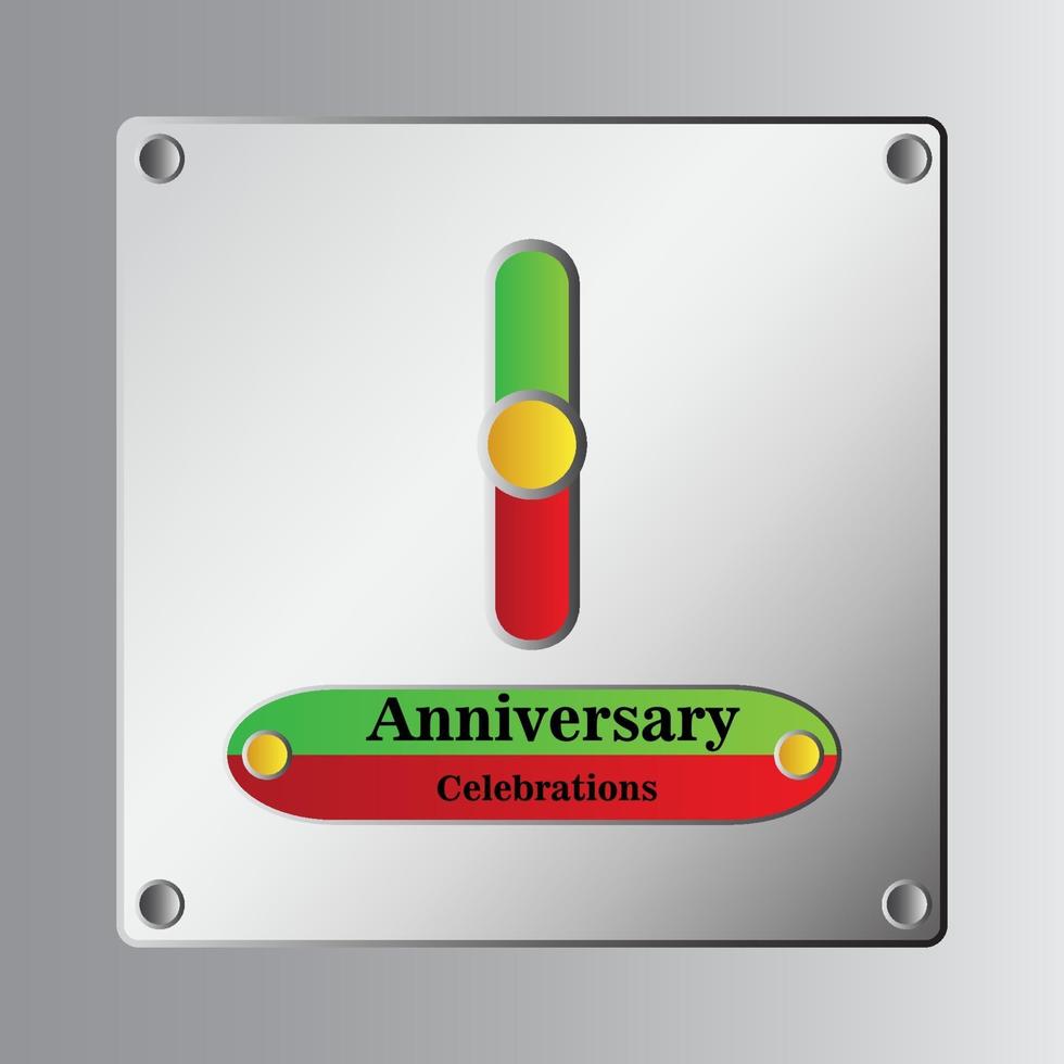 1 Year Anniversary Vector Template Design Illustration