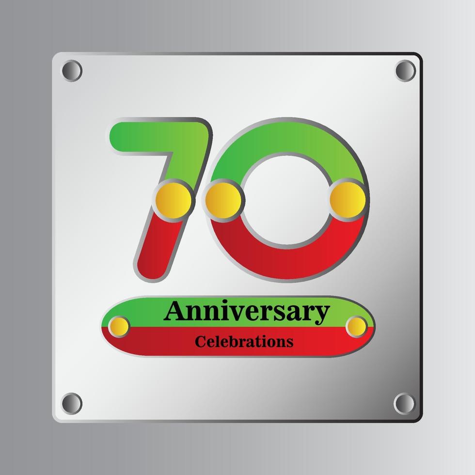 70 Year Anniversary Vector Template Design Illustration