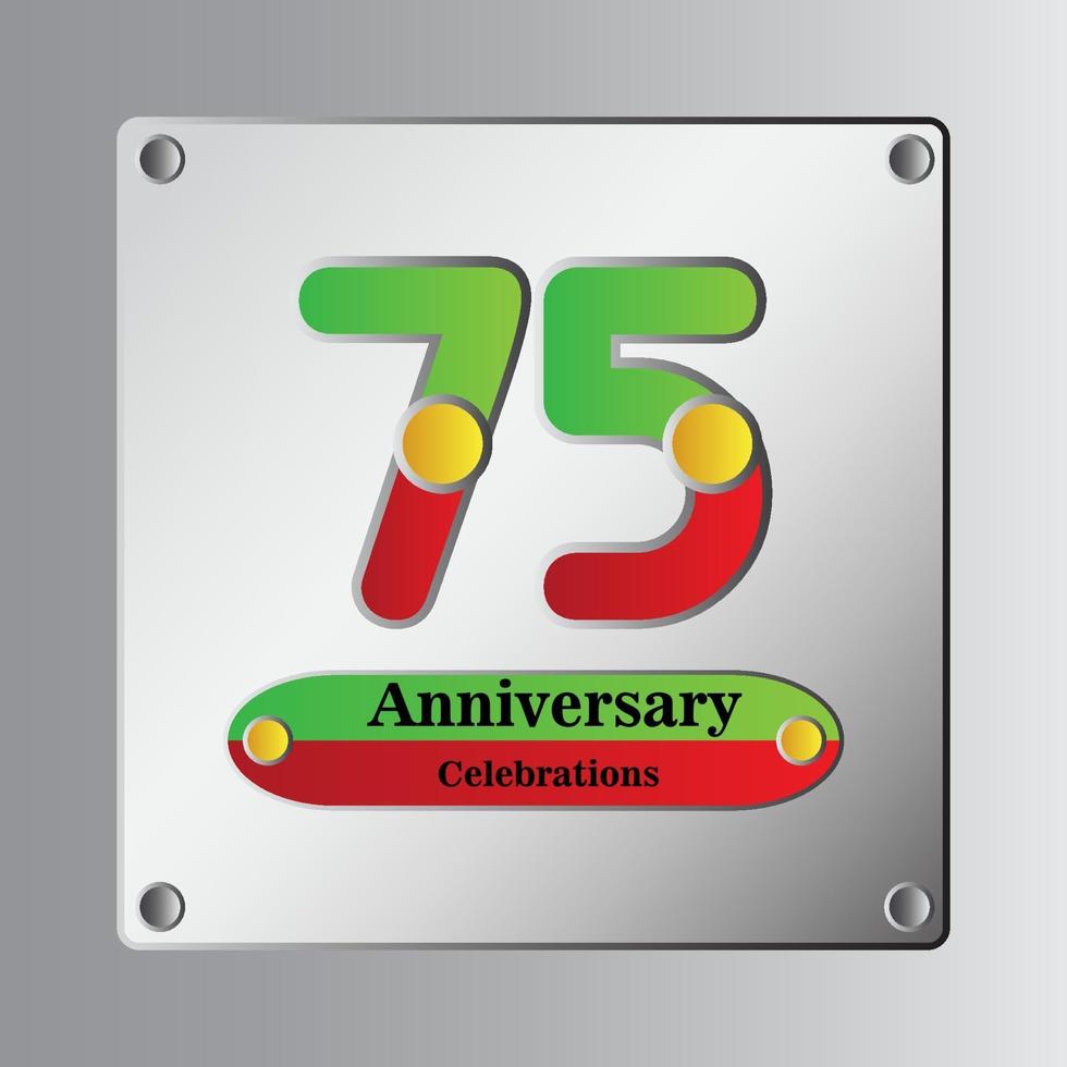 75 Year Anniversary Vector Template Design Illustration