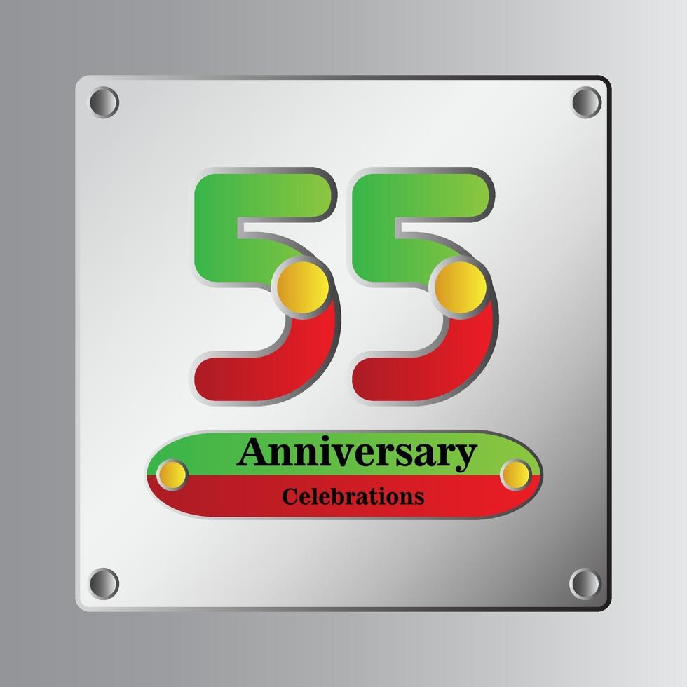 55 Year Anniversary Vector Template Design Illustration